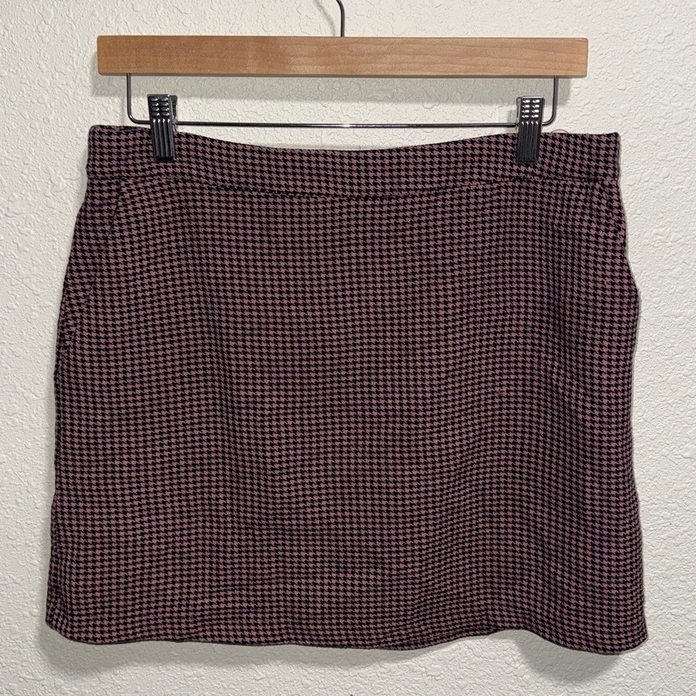 Pink Black Houndstooth Mini Skirt Pockets size Large‎ Forever 21 - Picture 3 of 10